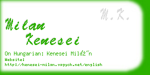milan kenesei business card
